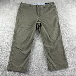 Polo Ralph Lauren Chino Pants‎ Mens 38x24 Olive Green Hemmed Cropped Regular